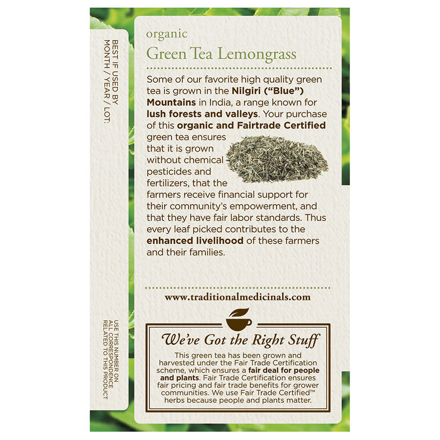 Traditional Medicinals Organic Green Tea with Lemongrass 16 tea bags