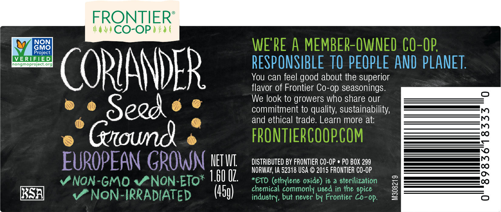 Frontier Co-op Ground Coriander Seed 1.60 oz.