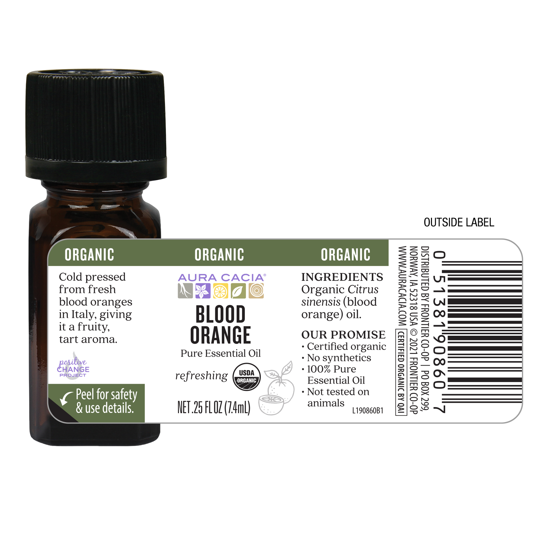 Aura Cacia Organic Blood Orange Essential Oil 0.25 fl. oz.