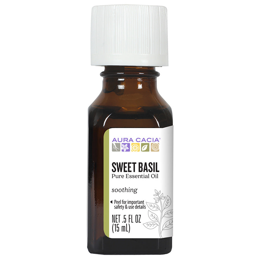 Aura Cacia Sweet Basil Essential Oil 0.5 fl. oz.