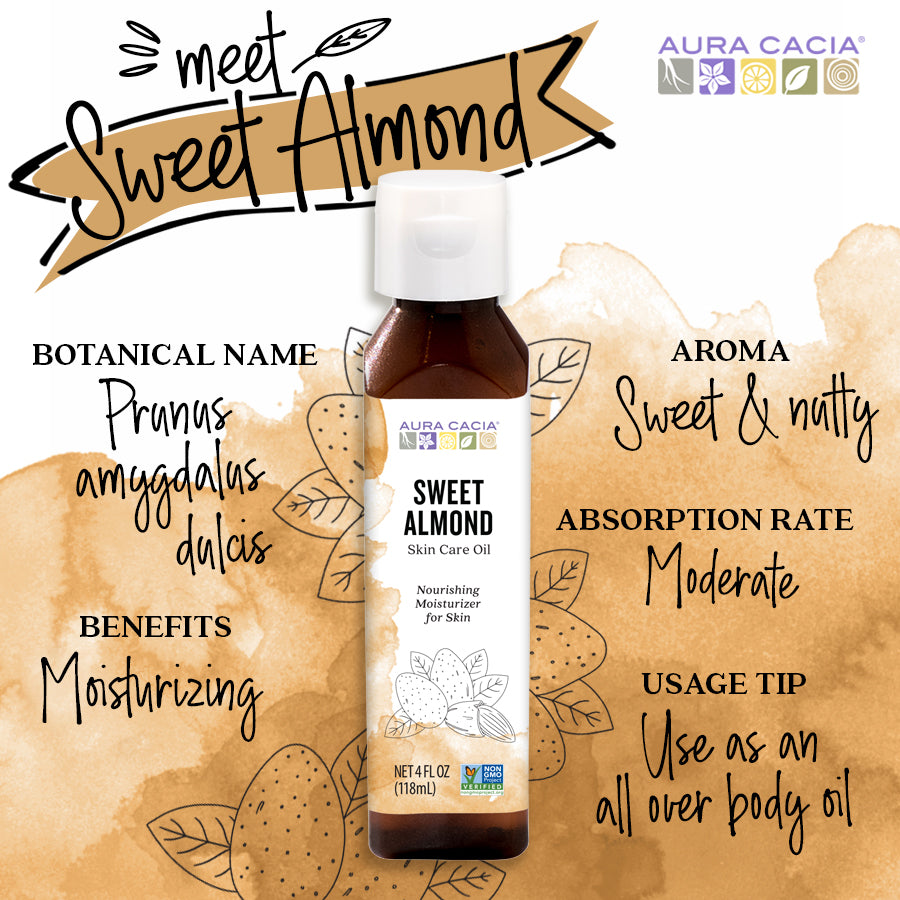 Aura Cacia Sweet Almond Skin Care Oil 4 fl. oz.