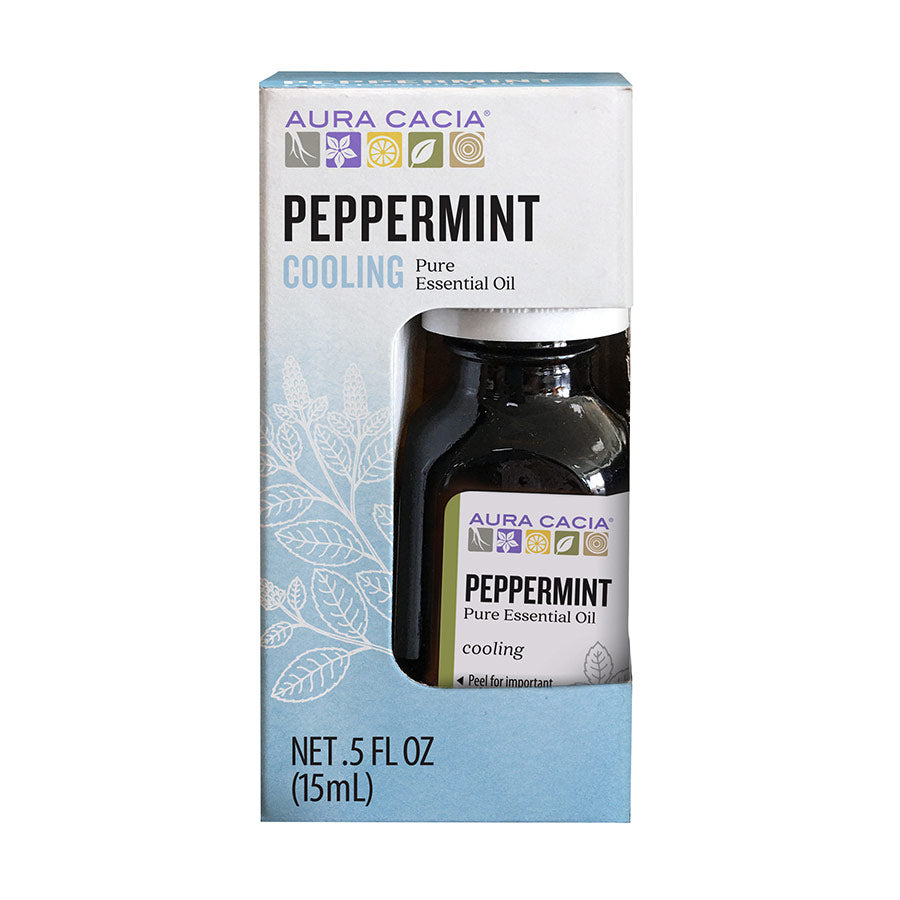 Aura Cacia Peppermint Essential Oil, Boxed 0.5 fl. oz.
