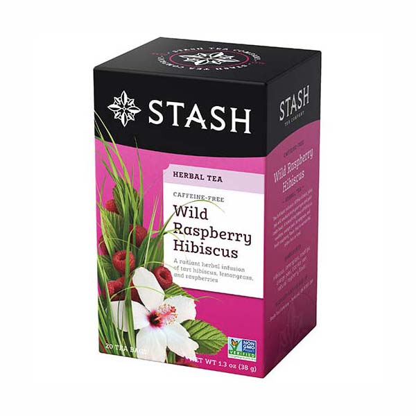 Stash Tea Wild Raspberry Hibiscus Tea Bags 20 tea bags