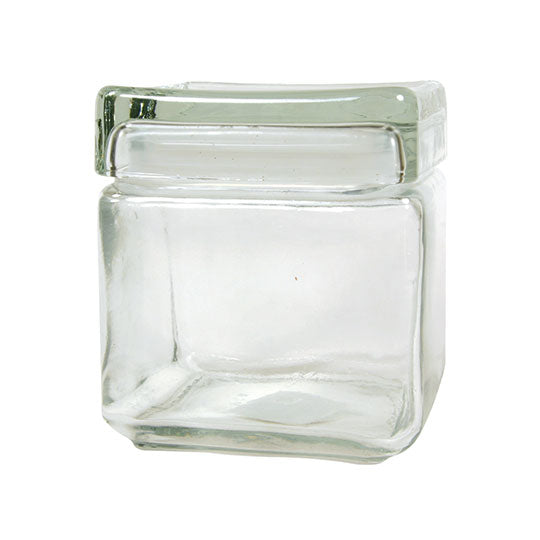 Square Glass Jar with Glass Lid 32 oz