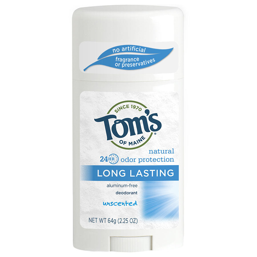 Tom's of Maine Unscented Long Lasting Deodorant Stick 2.25 oz.