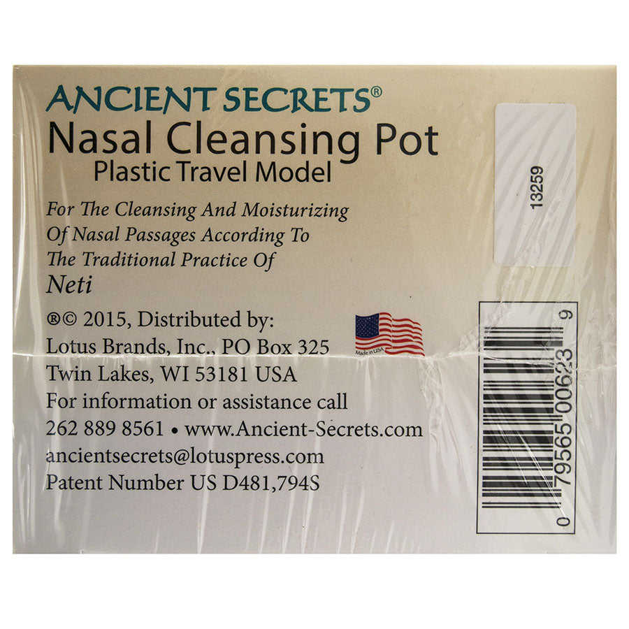 Ancient Secrets Plastic Travel Nasal Cleaning Pot