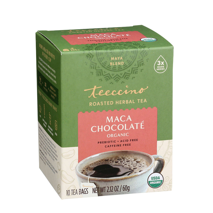 Teeccino Maca Chocolate Roasted Herbal Tea 10 tea bags