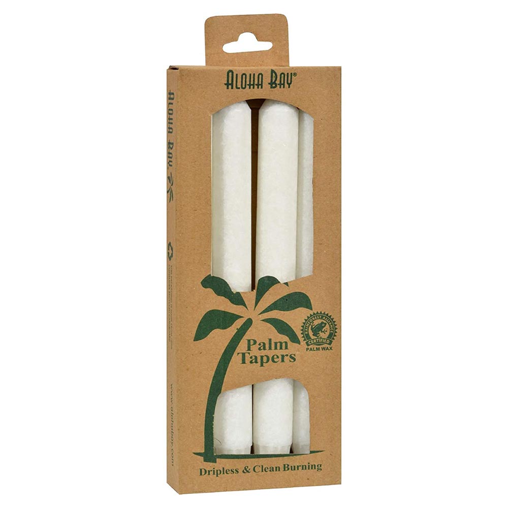Aloha Bay Unscented White Taper Candles 9