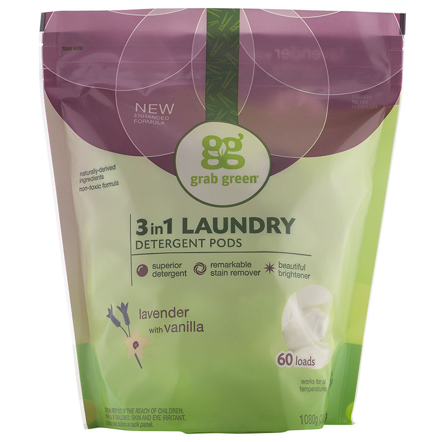Grab Green Lavender with Vanilla 3-in-1 Laundry Detergent Pods 60 Loads