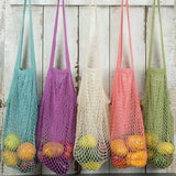 ECOBAGS Organic Cotton Raspberry Long Handle String Bag