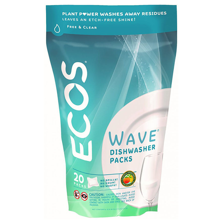 Earth Friendly Products Wave Free & Clear Auto Dishwasher Pods 20 count