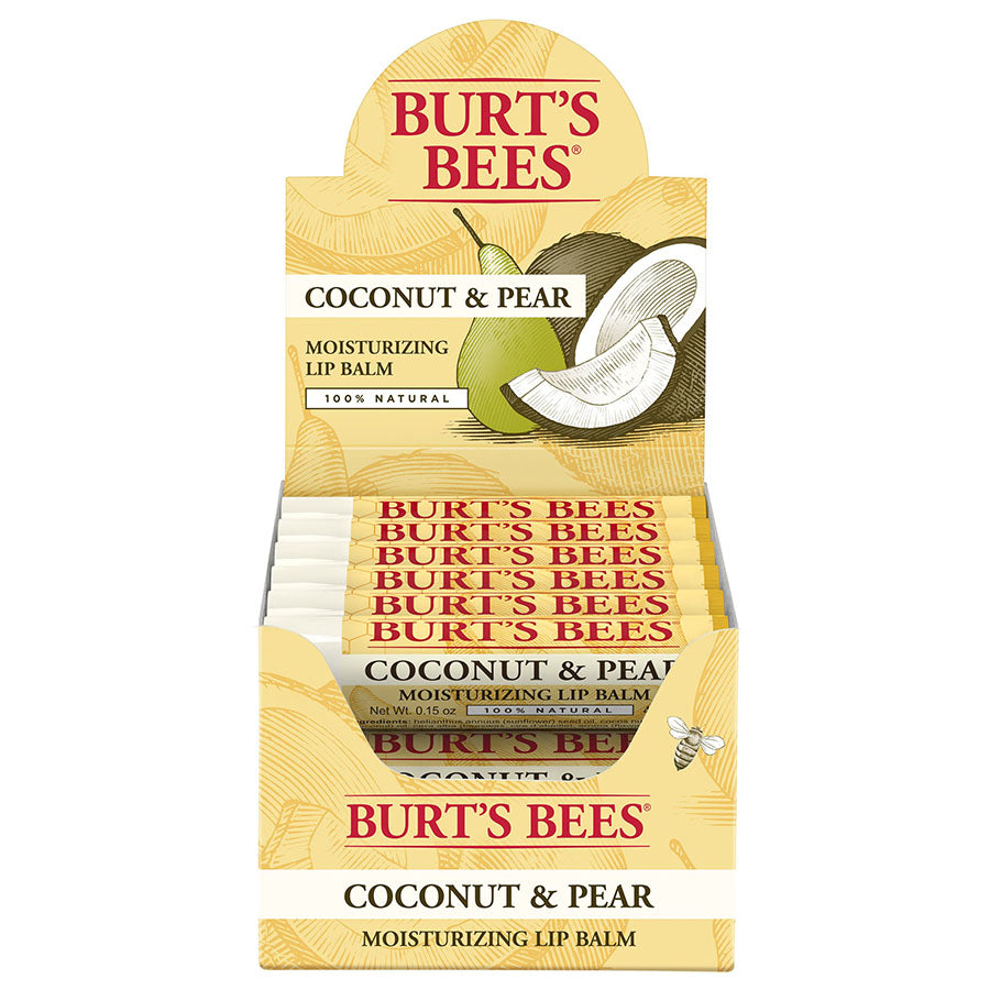 Burt's Bees Coconut & Pear Lip Balm Display 12 (0.15 oz.) tubes