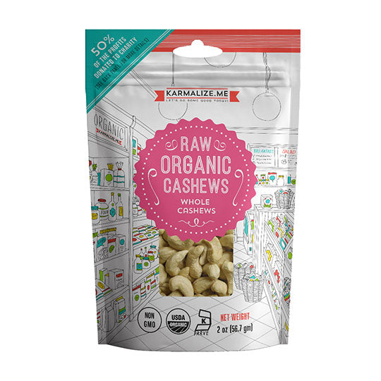 Karmalize.Me Organic Raw Cashews 2 oz.