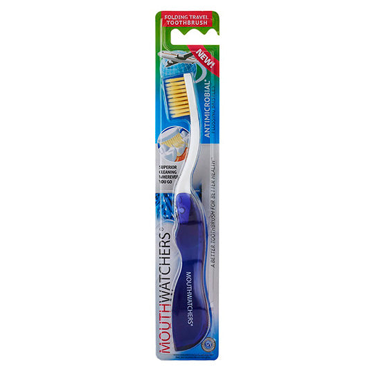 Mouth Watchers Blue Soft Travel Toothbrush Travel Size