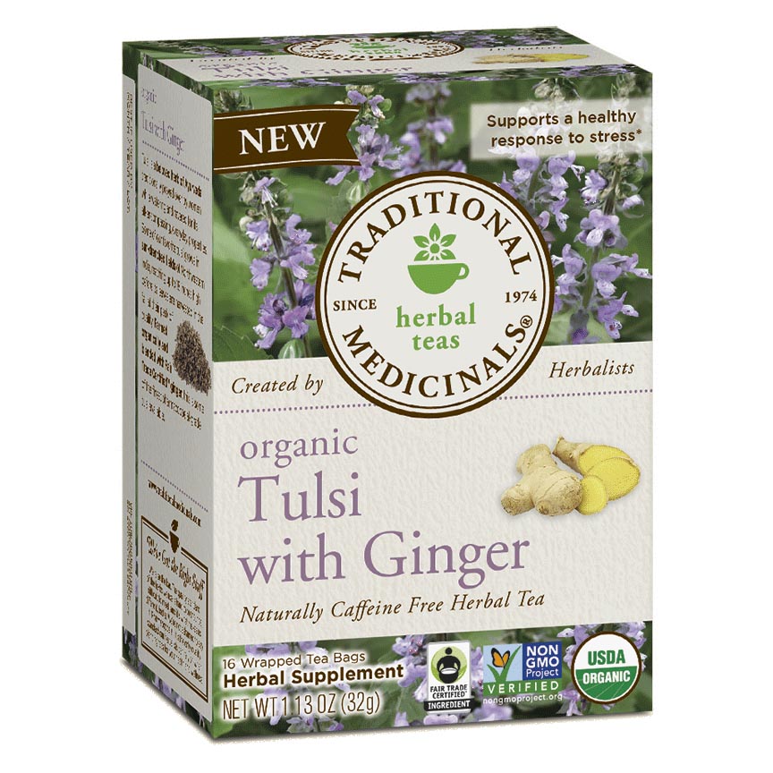 Traditional Medicinals Organic Tulsi with Ginger Tea 16 tea bags