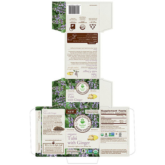 Traditional Medicinals Organic Tulsi with Ginger Tea 16 tea bags