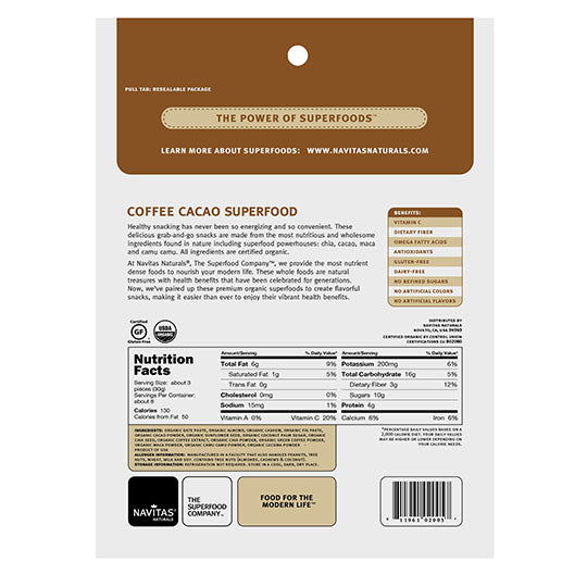 Navitas Organics Coffee Cacao Power Snacks 8 oz.