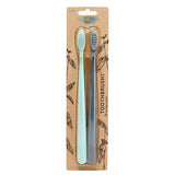The Natural Family Co. Rivermint and Monsoon Mist Biodegradable Toothbrushes Twin Pack