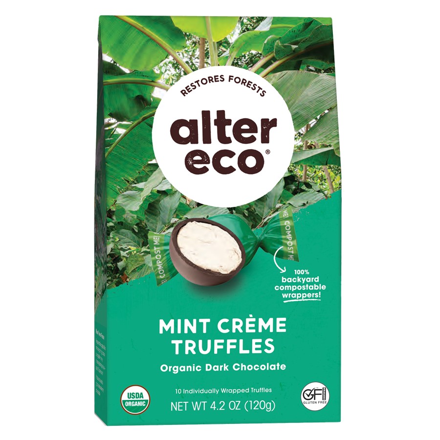 Alter Eco Organic Dark Chocolate Mint Coconut Oil Truffles 10 count bag