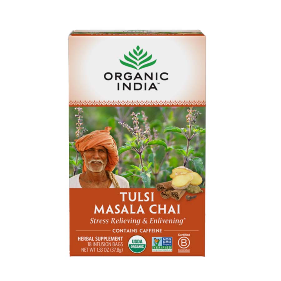 Organic India Chai Masala Tulsi Infusions Tea 18 infusion tea bags