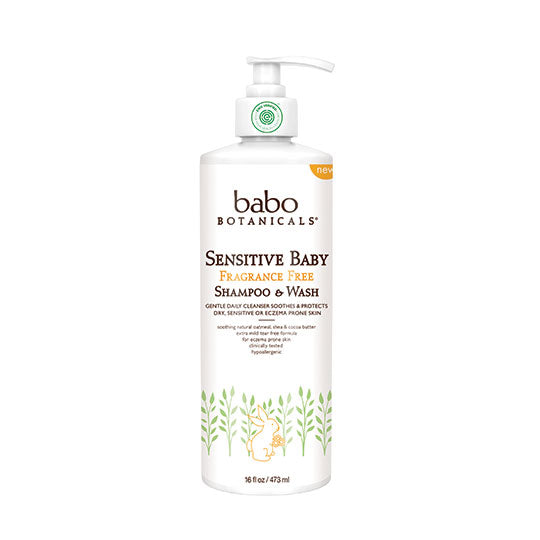 Babo Botanicals Sensitive Baby Fragrance Free Baby Shampoo & Wash 16 fl. oz.
