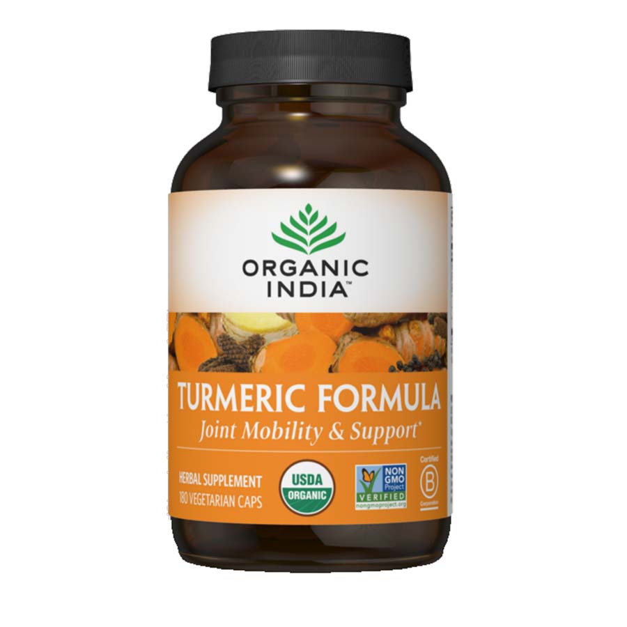 Organic India Turmeric Herbal Supplement 180 veggie capsules