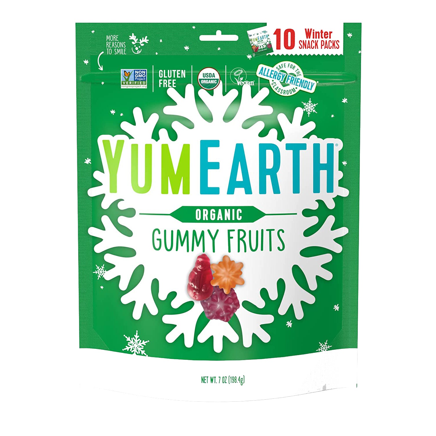 YumEarth Holiday Gummy Fruits Treat Pack 10 (0.6 oz.) individual packs