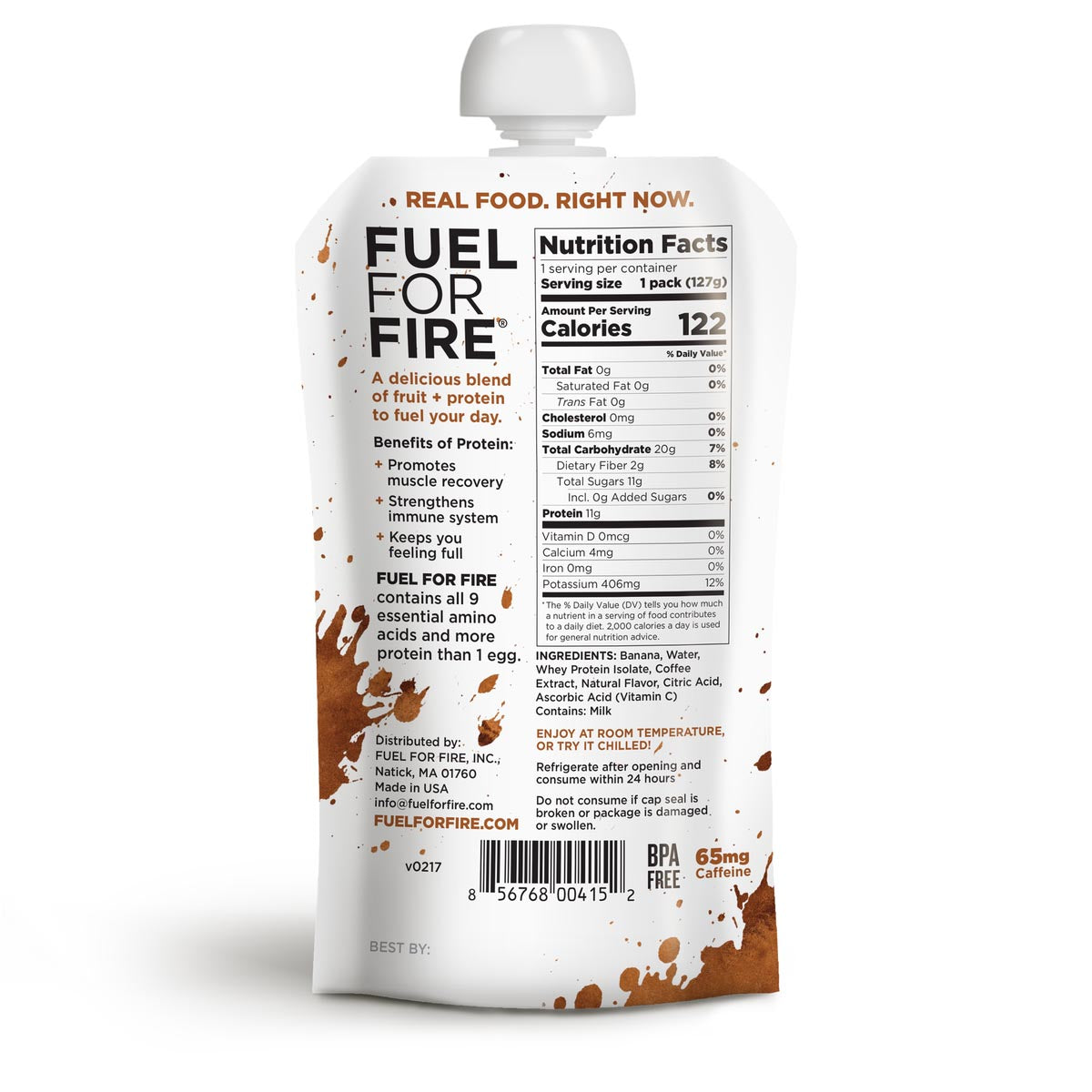Fuel for Fire Coffee Portable Protein Smoothie 4.5 oz.