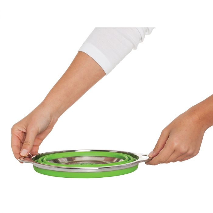 Harold Import Company Green Collapsible Silicone Colander 9.5"