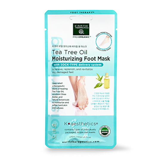 Earth Therapeutics Foot Therapy Tea Tree Oil Moisturizing Foot Mask 1 pair