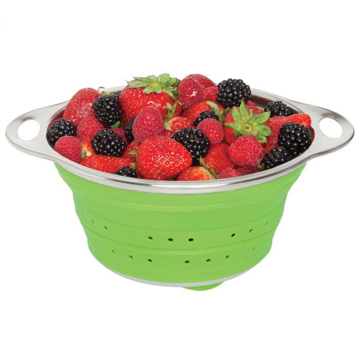 Harold Import Company Green Silicone Collapsible Colander 7.75"