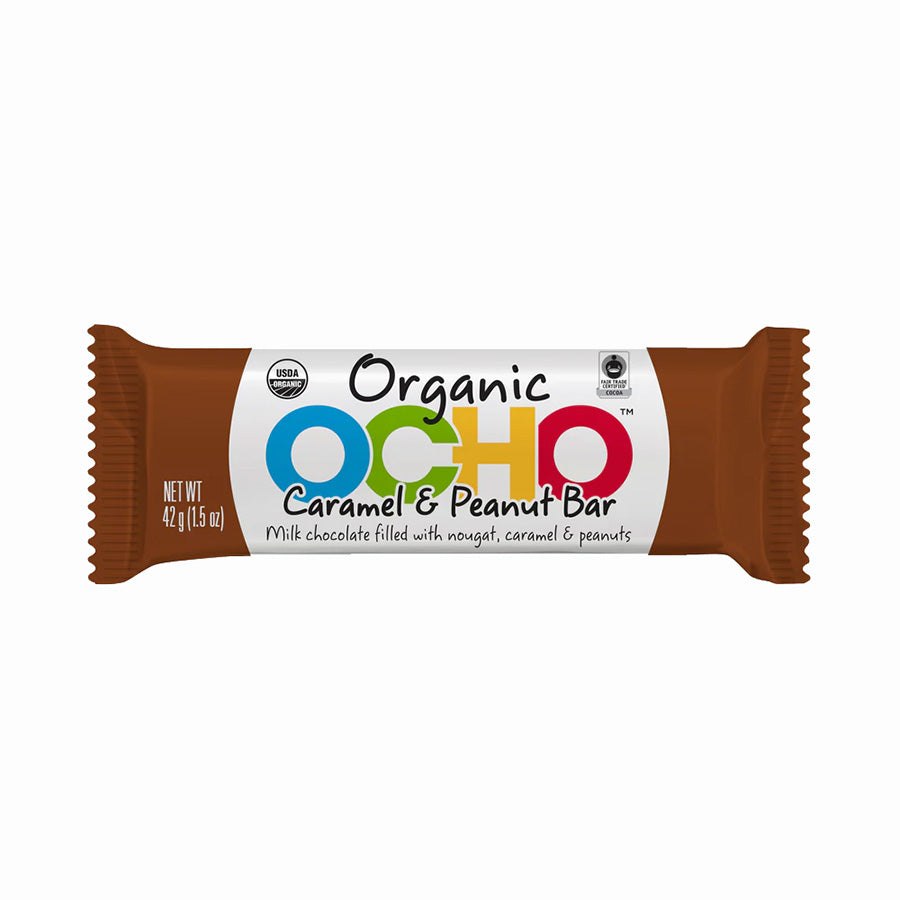 OCHO Candy Organic Caramel & Peanut Butter Chocolate Bar 1.5 oz.