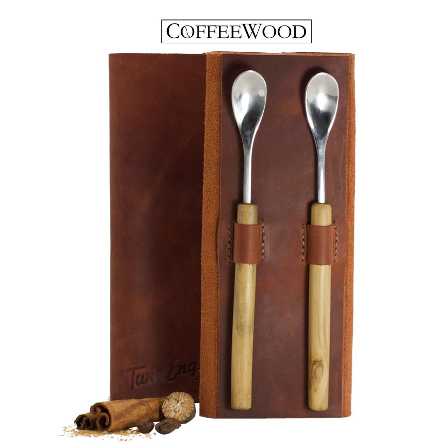 Origin Creations Long Handle Mug Spoons with coffeewood handle 2 count
