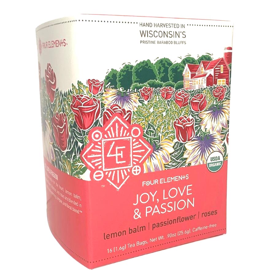 Four Elements Herbal Tea Joy Love Passion 16 Tea Bags