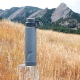 EcoVessel Slate Gray Boulder Water Bottle 20 oz