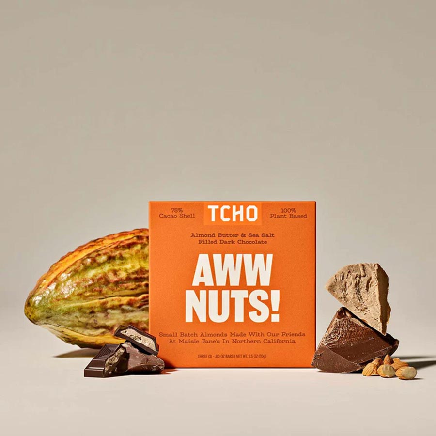 TCHO Aww Nuts Almond Dark Chocolate Bar 2.5 oz