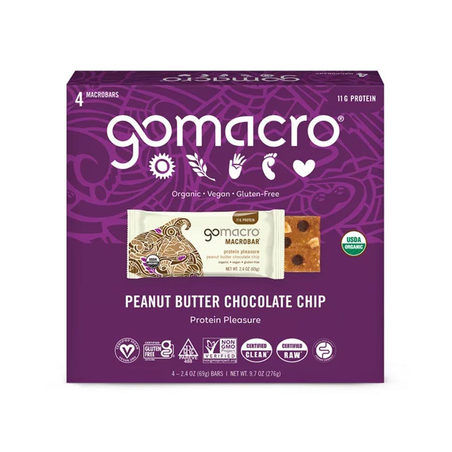 GoMacro Peanut Butter Chocolate Chip MacroBar 4 (0.9 oz.) pack