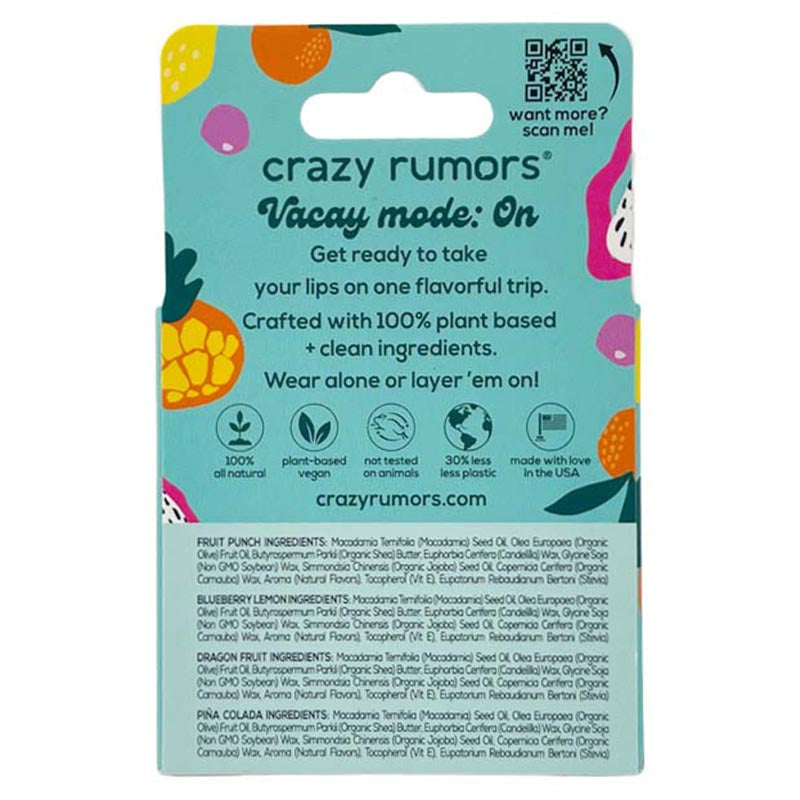 Crazy Rumors Fruit Mix Lip Balms 4 pack