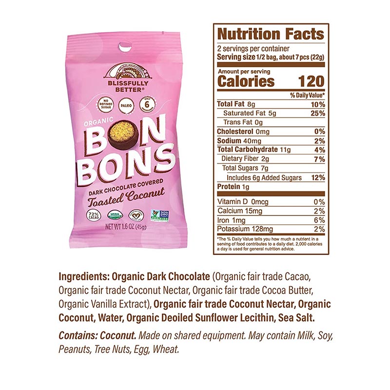 Blissfully Better Toasted Coconut Bon Bons 1.6 oz