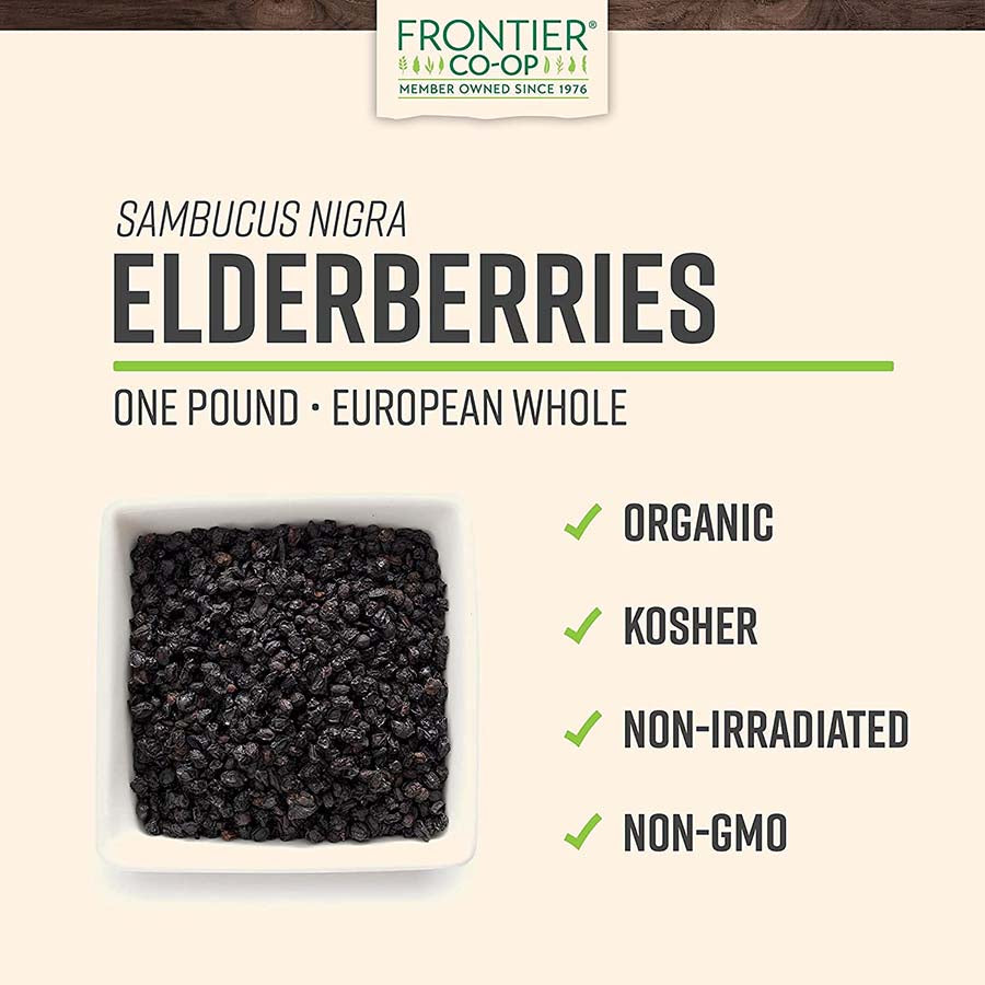 Frontier Co-op Elderberries, Whole, Organic 1 lb.