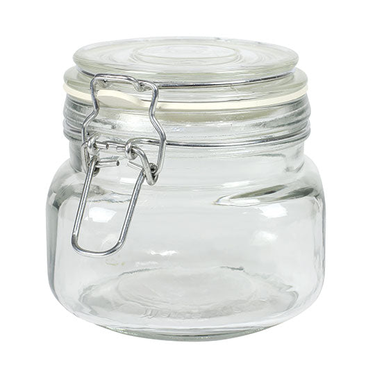 Glass Jar, Hermes Clamp Top Lid 17 oz.